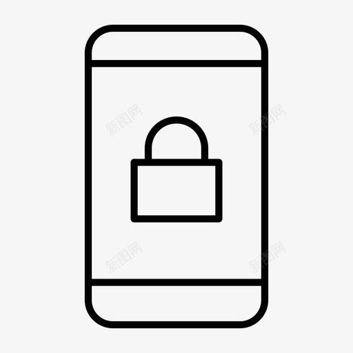 锁定手机屏幕受保护图标svg_新图网 https://ixintu.com 办公室精简 受保护 安全 密码 屏幕 挂锁 按键 电话 私人 钥匙 锁定手机