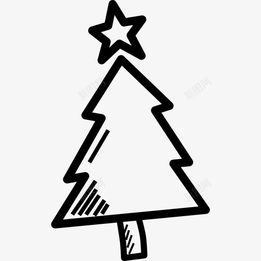 圣诞树星星售出图标svg_新图网 https://ixintu.com 不 保留 售出 圣诞树 复活节 复活节涂鸦 大胆 星星 装饰 黄金