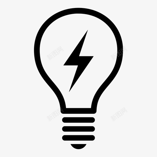 灯泡打开电源图标svg_新图网 https://ixintu.com cfl 打开 灯 灯泡 瓦特 电 电气 电源 电能 能量