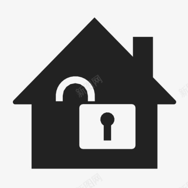 无锁房子安全保护图标图标