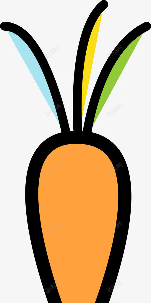 胡萝卜卡通素描图标svg_新图网 https://ixintu.com 卡通 根茎蔬菜 简单 素描 胡萝卜 蔬菜 食物