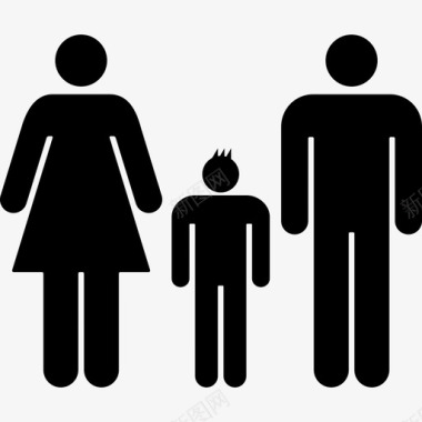 熟悉的三人组人家庭偶像图标图标