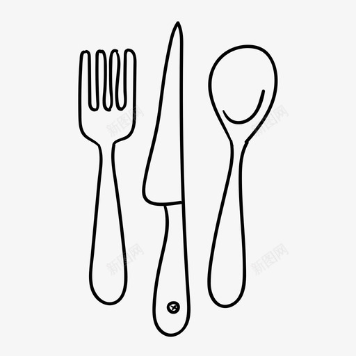 勺子汤匙铲子图标svg_新图网 https://ixintu.com 刀 勺 勺子 叉 叉子 早餐 汤匙 铲子 餐具