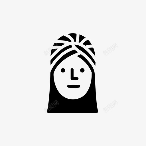 头巾妇女遮阳帽图标svg_新图网 https://ixintu.com 伊斯兰头饰 伦吉 包裹 大手帕 头巾 妇女 帽子 服装 穆斯林 遮阳帽