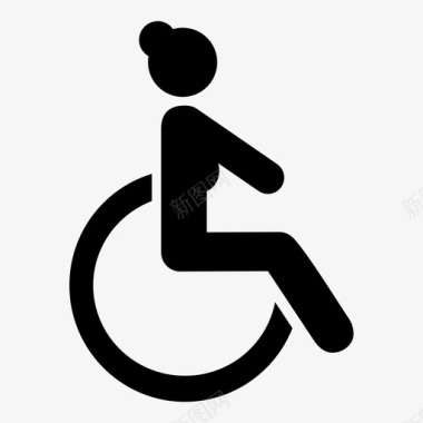 残疾妇女残疾人图标图标