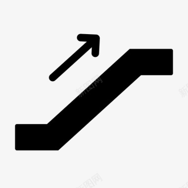 自动扶梯向上手推车楼梯图标图标