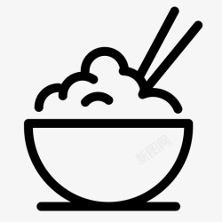 碗标志中餐米饭东方菜图标高清图片