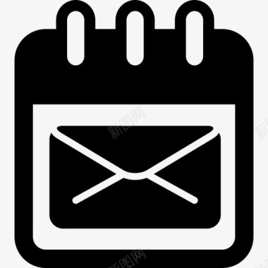 日历上的电子邮件信封界面日历图标图标