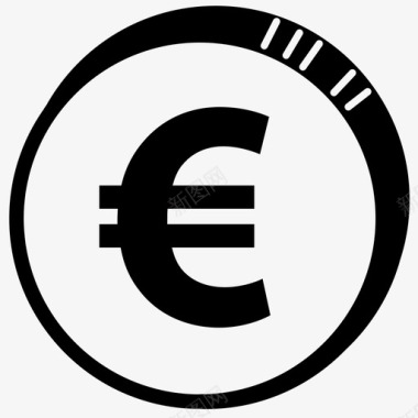 欧元硬币权力货币图标图标