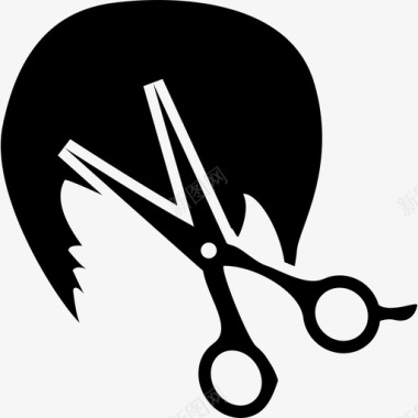 短发和剪刀工具和用具发廊图标图标