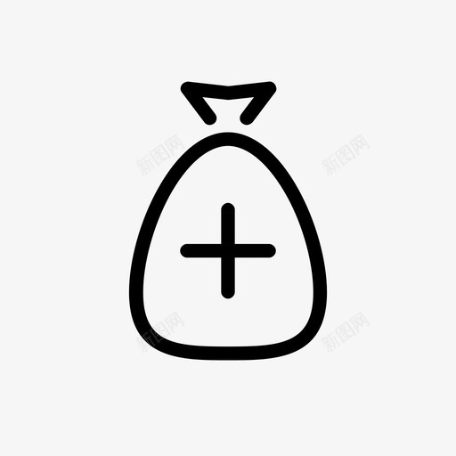 加袋金额袋子图标svg_新图网 https://ixintu.com 付款 加袋 接收 添加 袋子 财务 金额 钱 钱袋 预算
