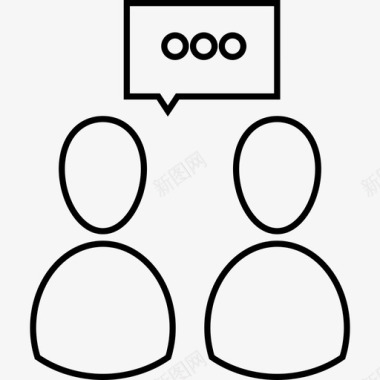 人们说话的轮廓符号在一个圆圈内seopack图标图标