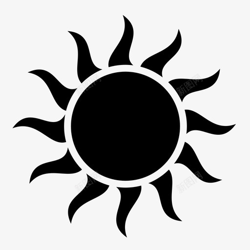太阳向日葵太阳光图标svg_新图网 https://ixintu.com 向日葵 太阳 太阳光 太阳能设计 热 绿色 能源