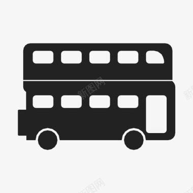 双层英式交通公共交通图标图标