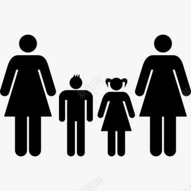 熟悉的两个母亲一个儿子和一个女儿人们图标图标