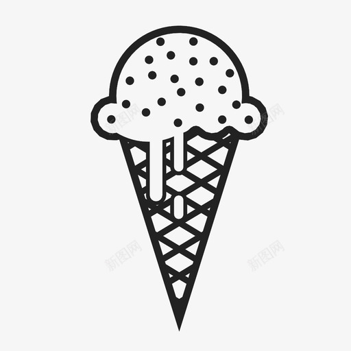 冰淇淋筒招待浇头图标svg_新图网 https://ixintu.com 乳制品 冰淇淋筒 冷冻的 冷的 夏天 招待 浇头 热的 甜的 食品 香草的
