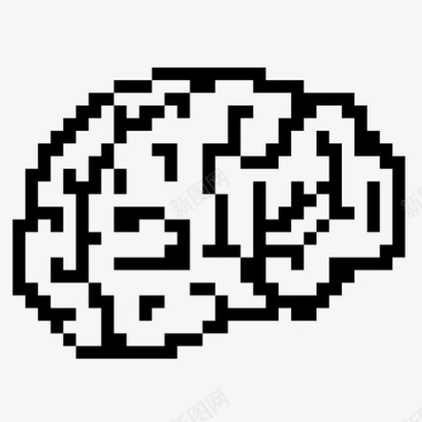 大脑像素派图标图标