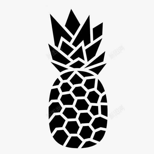 菠萝食品水果图标svg_新图网 https://ixintu.com 夏威夷 多汁 果汁 水果 水果字形 热带 菠萝 菠萝水果 零食 食品