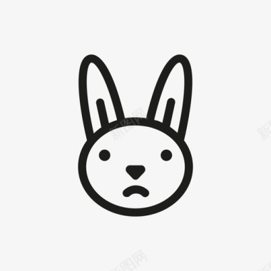 兔子多愁善感悲伤图标图标