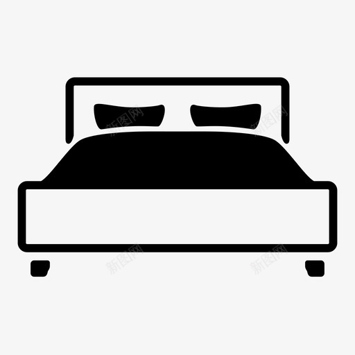 床垫子梦图标svg_新图网 https://ixintu.com 垫子 家具 床 放松 晚上 枕头 梦 睡觉 躺下