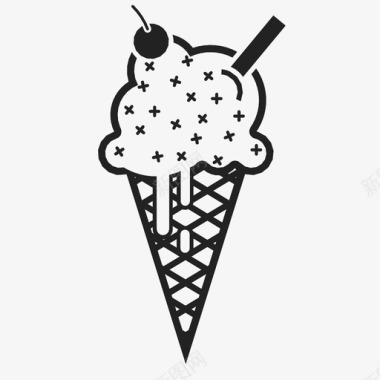 冰淇淋筒夏季多个图标图标
