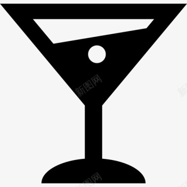 马提尼酒精饮料杯食物基本图标图标