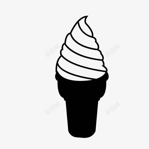 冰淇淋开始软服务图标svg_新图网 https://ixintu.com 乳制品 冰淇淋 冰淇淋筒 十二生肖 图形 开始 打开 数据 罪恶感 软服务