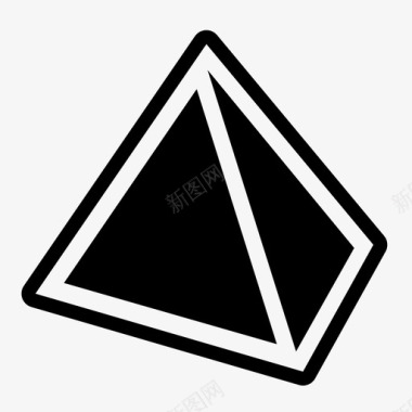 四面体三角形多面体图标图标