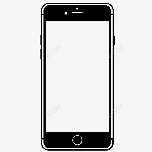 苹果iphone6s黑色图标svg_新图网 https://ixintu.com 苹果iphone6s黑色