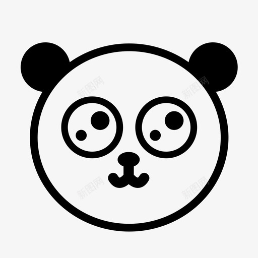 熊猫填充动物毛绒绒图标svg_新图网 https://ixintu.com 吉祥物 填充动物 毛绒绒 熊 熊猫 玩具 脸 表情 黑白