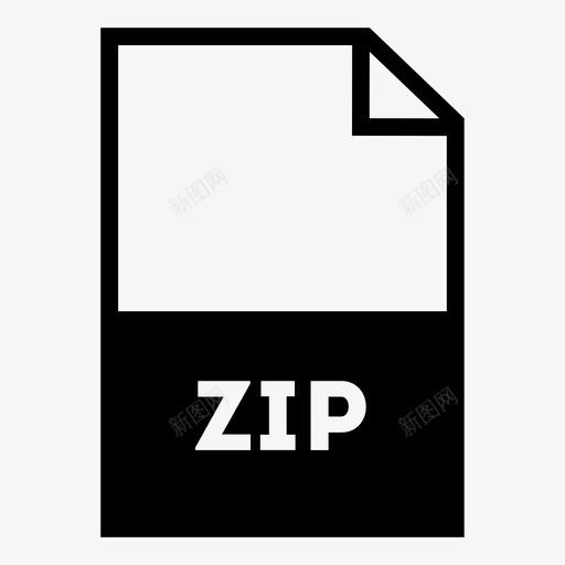 zip文件纸张页面图标svg_新图网 https://ixintu.com zip文件 压缩 存档 拉链 数据压缩 文件扩展名 文档文件 纸张 角点 页面