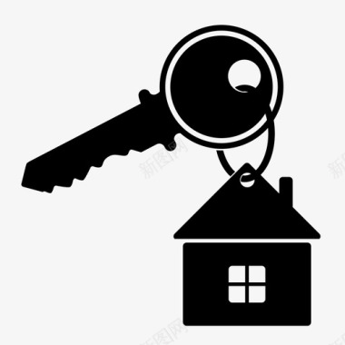 房屋租赁链接钥匙链图标图标
