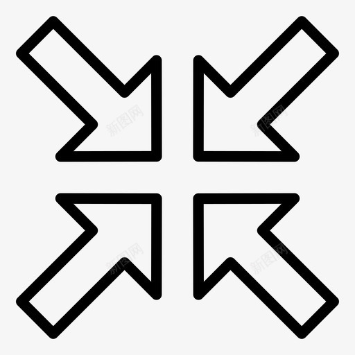 最小化缩小聚焦图标svg_新图网 https://ixintu.com 关闭 减少 压缩 最小化 箭头 缩小 聚焦 视图更少 退出全屏