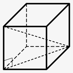 三维方框矩形棱镜三角板技术图纸图标高清图片