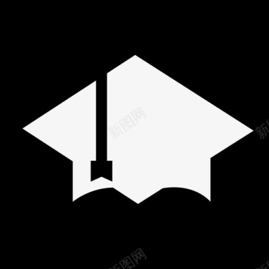 毕业帽剪影在一个广场教育学术2图标图标