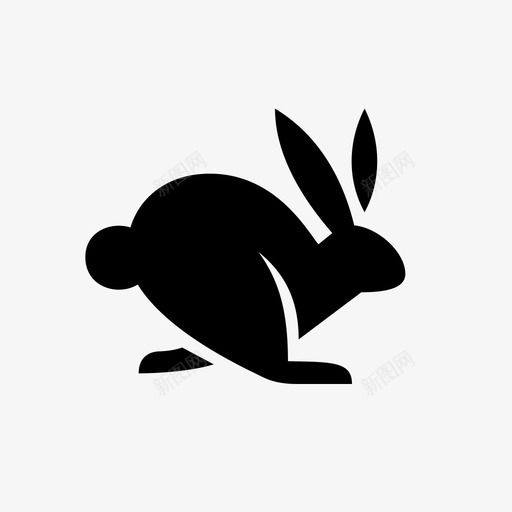 兔子动物耳朵图标svg_新图网 https://ixintu.com 兔子 动物 哺乳动物 奔跑 快速 耳朵 跳跃