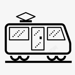 火车乘客轨道车运输有轨电车图标高清图片