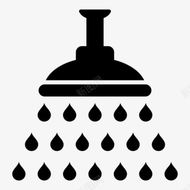 淋浴出水量清洁室图标图标