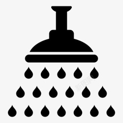 淋浴设备淋浴出水量清洁室图标高清图片
