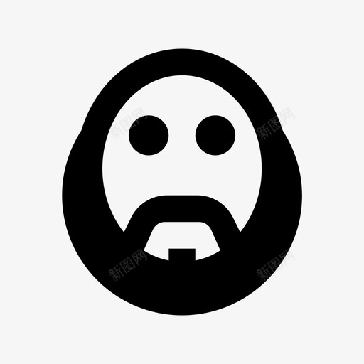 有胡子的男人人物化身材料标图标svg_新图网 https://ixintu.com 人物化身材料设计图标 有胡子的男人