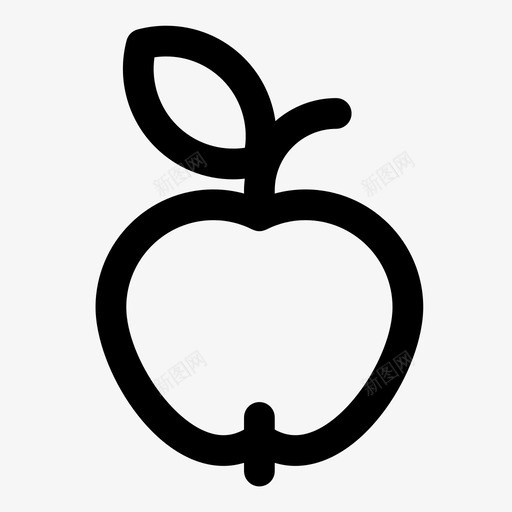 苹果水果多汁图标svg_新图网 https://ixintu.com 亚麻树 可食地球仪 叶 圆形甜味 多汁 树食 水果 白色果肉 红色水果 苹果