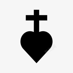 圣十字架心与十字架耶稣之爱耶稣在我心中图标高清图片