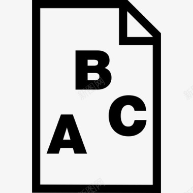带Abc信函的纸张界面学术1图标图标
