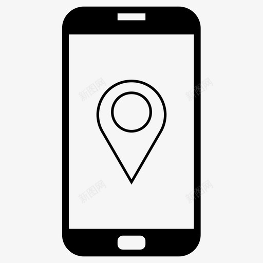 手机地图pin应用程序手机图标svg_新图网 https://ixintu.com 位置 应用程序 手机 手机地图pin 手机地图标记 手机本地化 智能手机 黑色手机破解屏幕应用程序