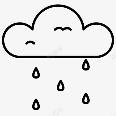 雨云水悲伤图标图标