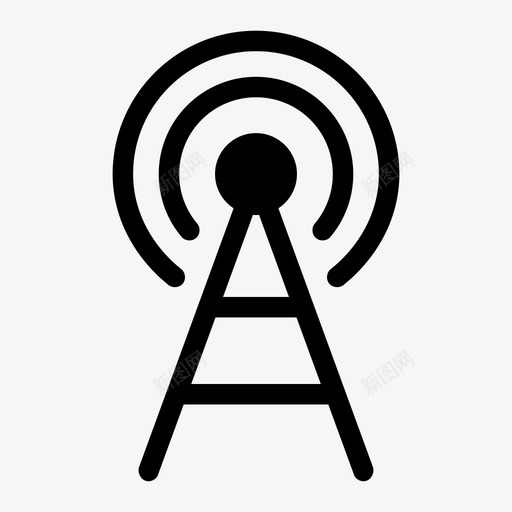 天线gsm无线电图标svg_新图网 https://ixintu.com gsm 中继 信号 发射 塔台 天线 接收器 无线电 电台 通信标志符号