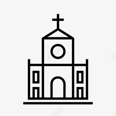 教堂艺术天主教图标图标