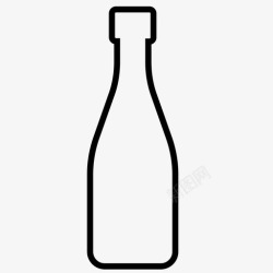 霞多丽干酒瓶汽水玻璃容器图标高清图片