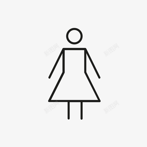 女人人她图标svg_新图网 https://ixintu.com 人 入口 女人 女孩 她 浴室 电子商务线路图标