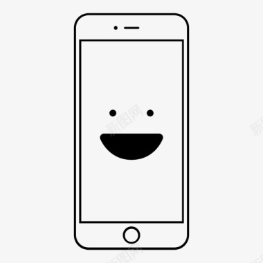 快乐手机微笑智能手机图标图标